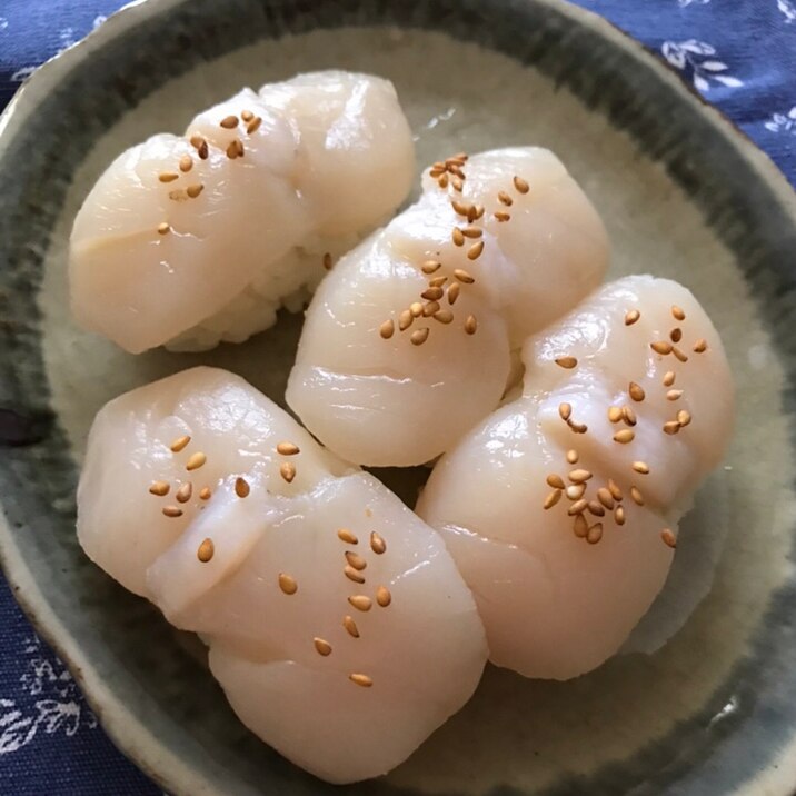 ホタテ貝柱の握り寿司 レシピ 作り方 By ボンド子 楽天レシピ